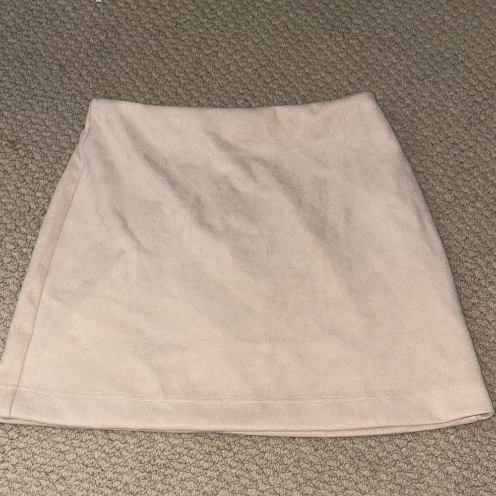 Pink Lily Soft Cream Mini Skirt